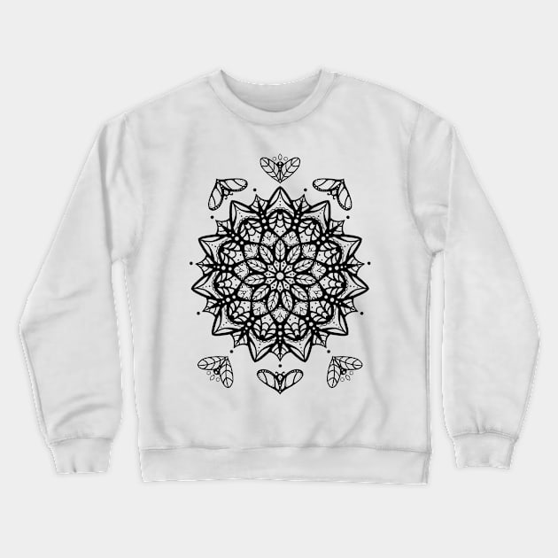 Fleeting Heart Mandala Crewneck Sweatshirt by Razumi Yazura